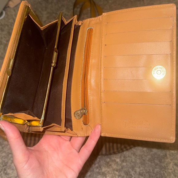 Authentic FENDI Vintage Pequin Stripe Brown and Tan Women's Tote and Wallet Set - Picture 5 of 17